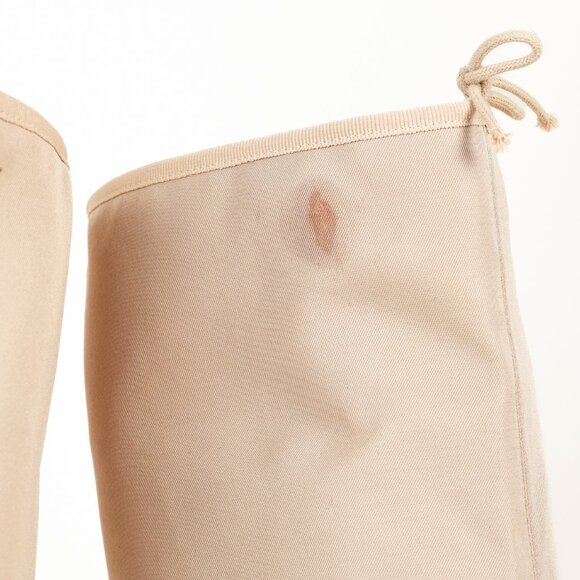 Repetto Beige & Cognac Canvas Leather Tall Boots - Picture 10 of 11